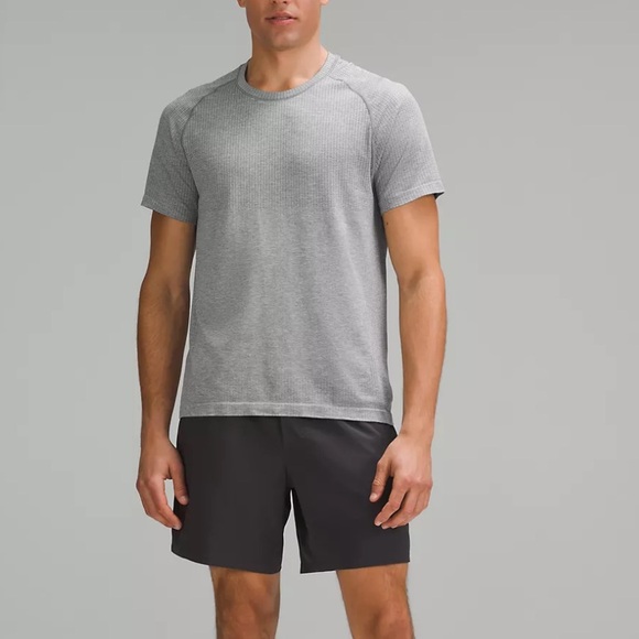 LULULEMON SLTE/WHT Grey White Metal Vent Tech SS Top Shirt Men’s XL - Picture 1 of 11